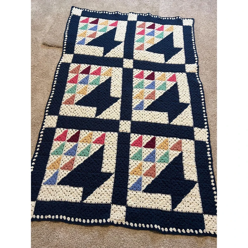 Floral Basket Design Afghan